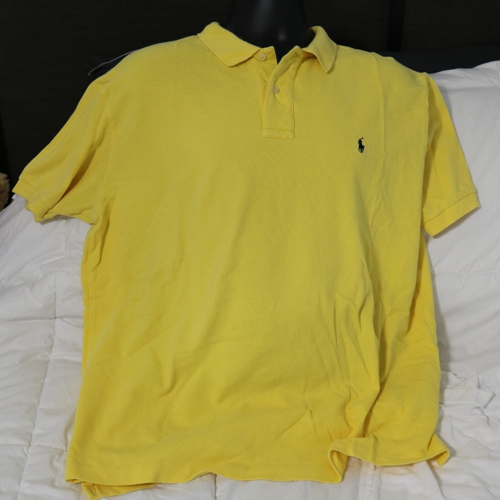Men's Yellow Short Sleeve Ralph Lauren Polo